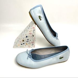Lacoste Flats Size 7.5” Pastel Blue Tutu Bowtie